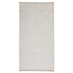 Dywanik z połyskującym wzorem 3D beżowe romby ETNA 60x100 cm