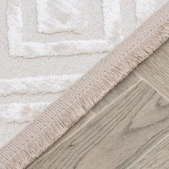 Dywanik z połyskującym wzorem 3D beżowe romby ETNA 60x100 cm