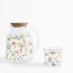 Dzbanki I Karafki|inny Dzbanek z bambusową pokrywką KWIATY 1,6 L