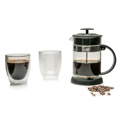 Dzbanek z zaparzaczem i 2 szklanki termiczne 300 ml