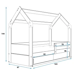 Łóżka|Łóżka Dziecięce|inny Łóżeczko dziecięce domek HAVEN 80x160 cm