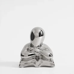 inny Figurka dekoracyjna srebrna 13 cm