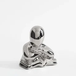 inny Figurka dekoracyjna srebrna 13 cm