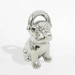 inny Figurka dekoracyjna srebrna PIES 17 cm