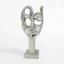Figurki Dekoracyjne|inny Figurka dekoracyjna srebrna maska 24,5 cm