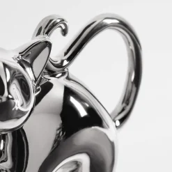 inny Figurka dekoracyjna srebrna KOT 27,5 cm