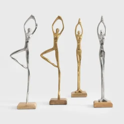 Figurki Dekoracyjne|inny Figurka dekoracyjna srebrna JOGA MIX 35 cm