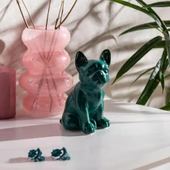 inny Figurka dekoracyjna zielona PIES 16 cm