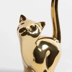 inny Figurka dekoracyjna złota KOT 15 cm