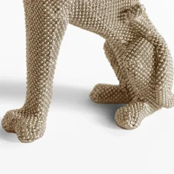 Figurki Dekoracyjne| Figurka dekoracyjna złota PANTERA SIEDZĄCA 26 cm