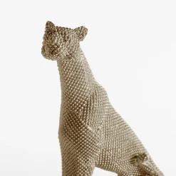 Figurki Dekoracyjne| Figurka dekoracyjna złota PANTERA SIEDZĄCA 26 cm