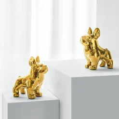 Figurki Dekoracyjne| Figurka dekoracyjna złota PIES 20 cm