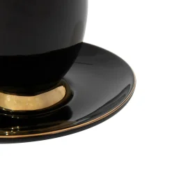 Filiżanka porcelanowa ze spodkiem czarna ROYAL 220 ml