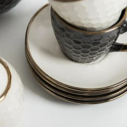 Prima Cucina Filiżanka ze spodkiem czarna BRESCA 220 ml