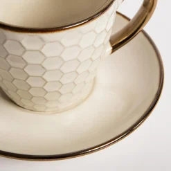 Filiżanki I Spodki|Prima Cucina Filiżanka ze spodkiem plaster miodu BRESCA 220 ml