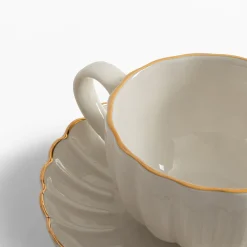 inny Filiżanka ze spodkiem porcelanowa ZŁOTY RANT 220 ml