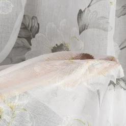 Firany, Zasłony I Akcesoria|Eurofirany Firana do salonu biało-oliwkowa BESSY 140x250 cm