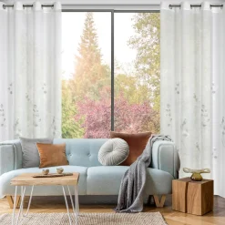 Eurofirany Firana na przelotkach biało-beżowa ISABEL 140x250 cm