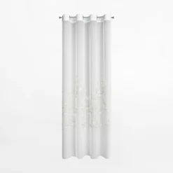 Eurofirany Firana na przelotkach biało-srebrna ESTELLA 140x250 cm