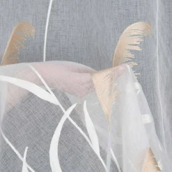 Firany, Zasłony I Akcesoria|Eurofirany Firana na przelotkach kremowo-beżowa ABBIE 140x250 cm