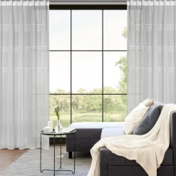 Firany, Zasłony I Akcesoria|Eurofirany Firana na taśmie biała INES 140x270 cm