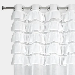 Firany, Zasłony I Akcesoria|Eurofirany Firana z falbanami biała AURA 140x250 cm