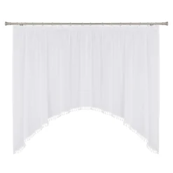Firana z frędzlami na taśmie marszczącej biała ARLO 290x160 cm