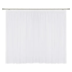 Firany, Zasłony I Akcesoria| Firana z koronką na taśmie marszczącej biała ZIGI 290x160 cm