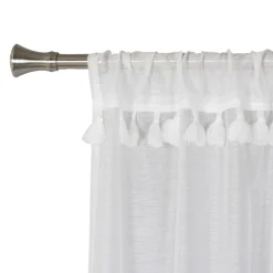 Firana z makramą i tunelem AZUL 140x260 cm