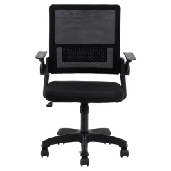 Dzieci Fotel biurowy ruchome podłokietniki FROSTEA czarny