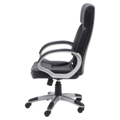 Fotele Biurowe| Fotel biurowy z czarnej ekoskóry NARBO