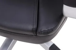 Fotele Biurowe| Fotel biurowy z czarnej ekoskóry NARBO