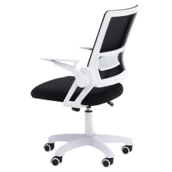 Fotele Biurowe| Fotel biurowy z ruchomymi podłokietnikami czarno-biały FROSTEA