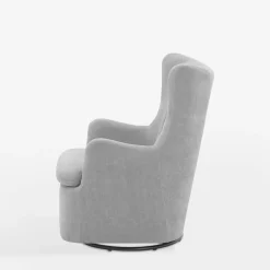 Fotele Wypoczynkowe| Fotel bujany na obrotowej podstawie szary SHOAN