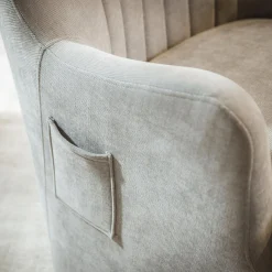 Fotele Wypoczynkowe| Fotel bujany na obrotowej podstawie szary SHOAN