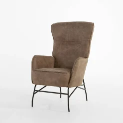 Fotel na metalowych nogach brązowy MODDA