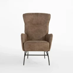 Fotel na metalowych nogach brązowy MODDA