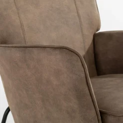 Fotel na metalowych nogach brązowy MODDA