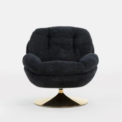 Fotele Wypoczynkowe| Fotel obrotowy granatowy DUNNE