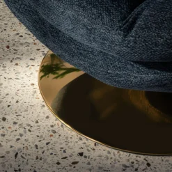 Fotele Wypoczynkowe| Fotel obrotowy granatowy DUNNE