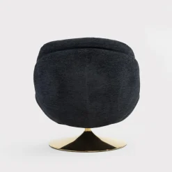 Fotele Wypoczynkowe| Fotel obrotowy granatowy DUNNE