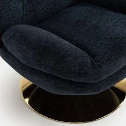 Fotele Wypoczynkowe| Fotel obrotowy granatowy DUNNE