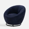 Fotele Wypoczynkowe| Fotel obrotowy granatowy CAPRIOLA