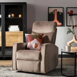 inny Fotel obrotowy z funkcją relaks beżowy LUTTIN