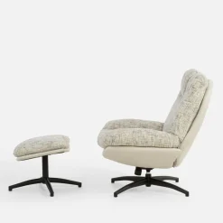 inny Fotel obrotowy z podnóżkiem szarobeżowy DITTIF