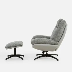 Fotele Wypoczynkowe|inny Fotel obrotowy z podnóżkiem szary DITTIF