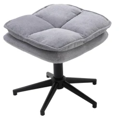 Fotele Wypoczynkowe| Fotel obrotowy z podnóżkiem szary CHENNAI