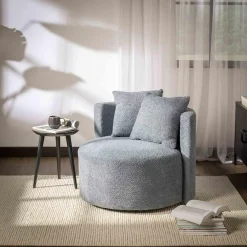 Fotele Wypoczynkowe|inny Fotel okrągły obrotowy SEBREZE granatowy