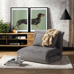 Fotele Wypoczynkowe|inny Fotel rozkładany szary LAIPE