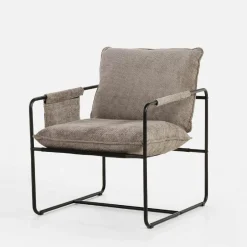 inny Fotel szary z czarną ramą LUNWALL